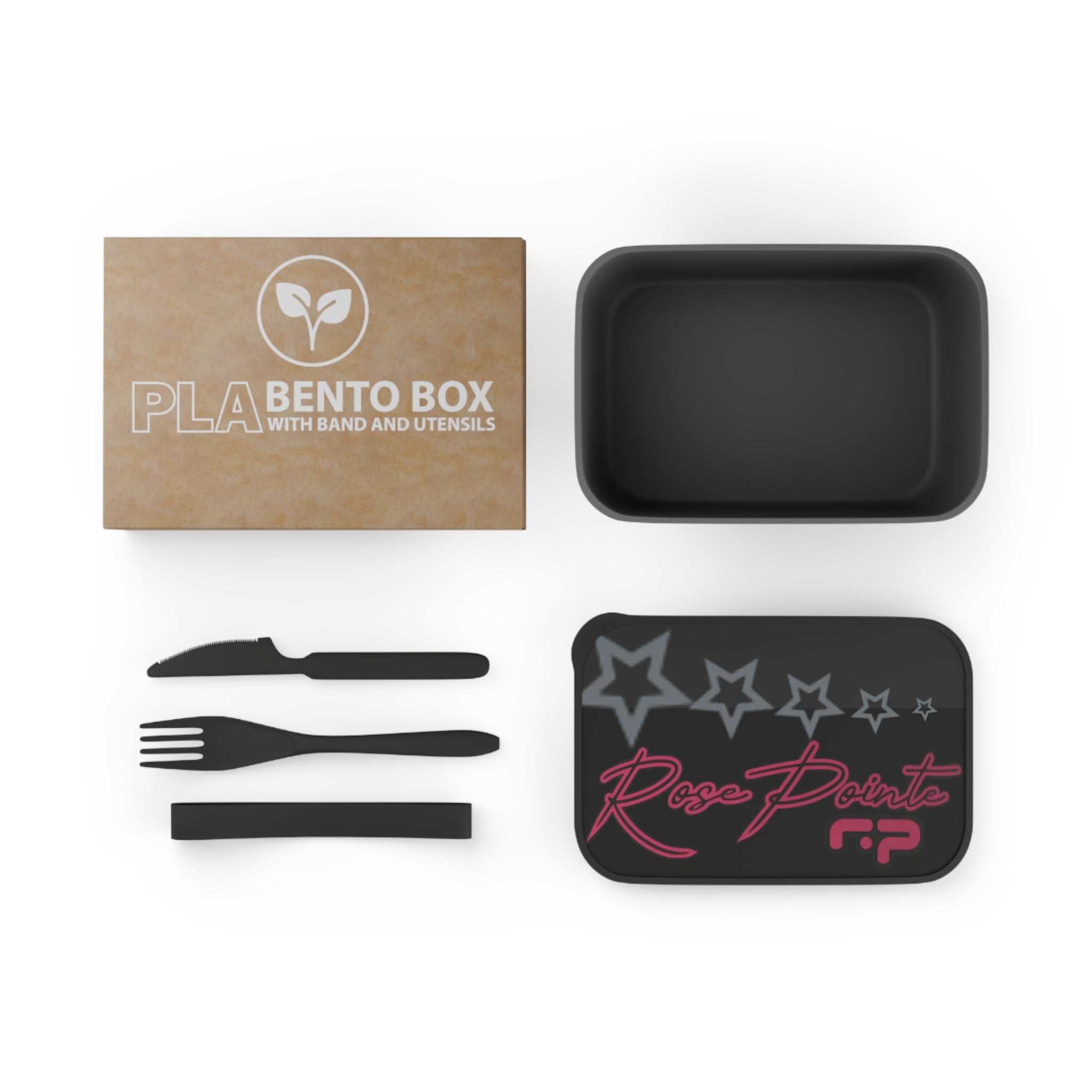 Rosepointe Bento Box with Band and Utensils kit