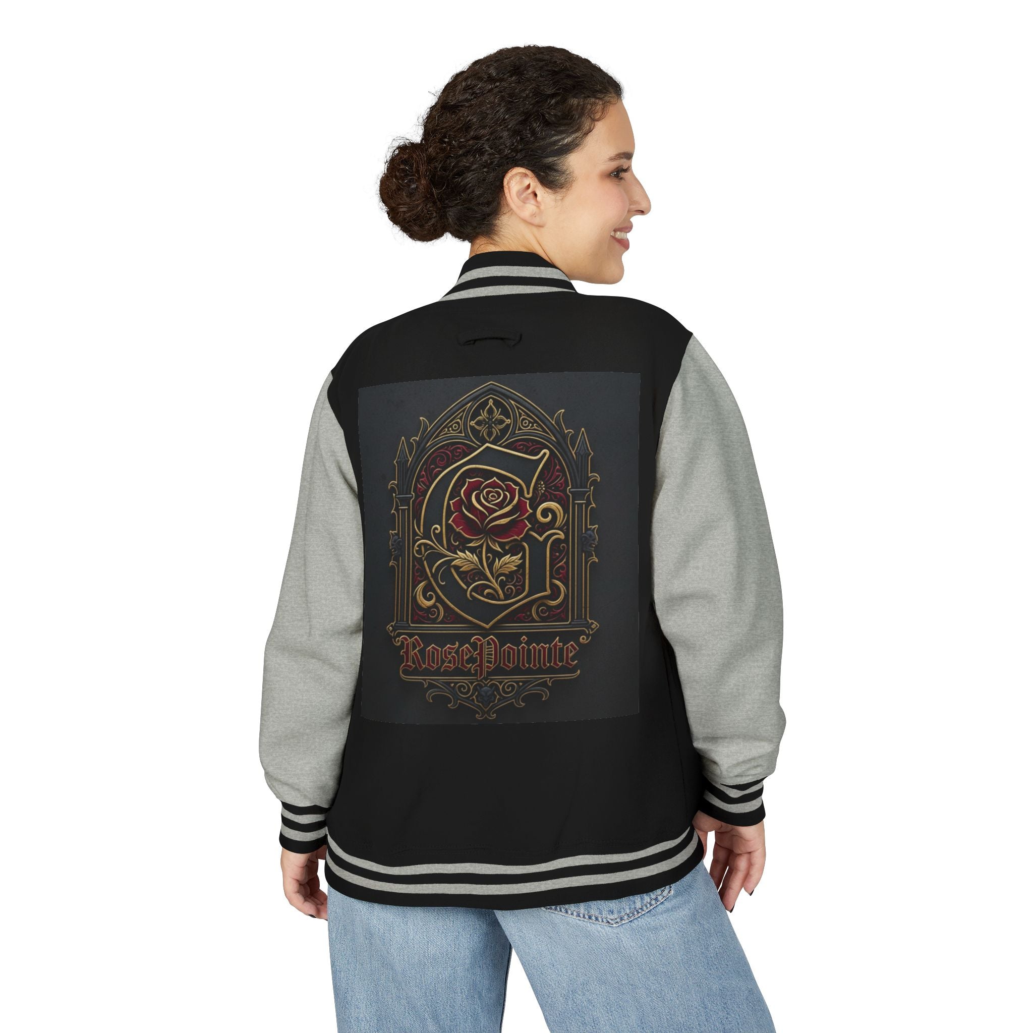 Unisex Heavyweight Letterman Jacket Glorious Rosepointe 7