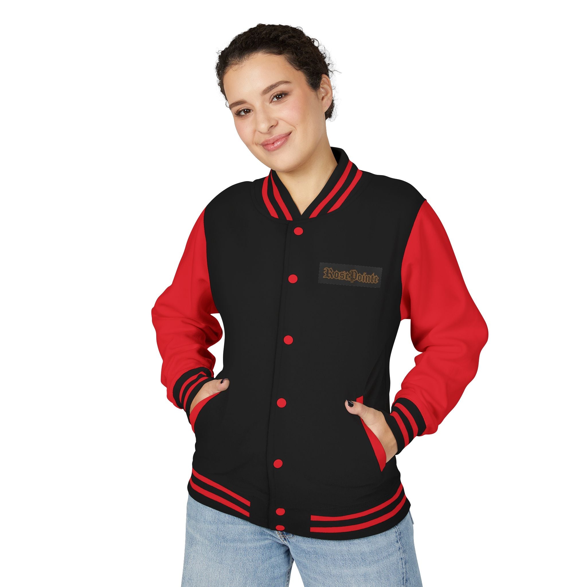 Unisex Heavyweight Letterman Jacket Glorious Rosepointe 7